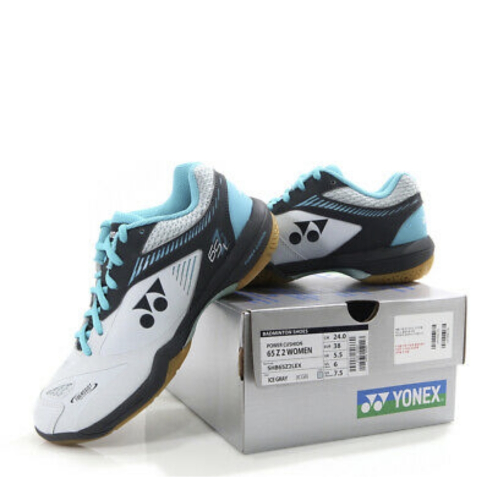 YONEX Power Cushion 65 Z2 Women's Indoor Court Shoe (Ice Gray), Size 8